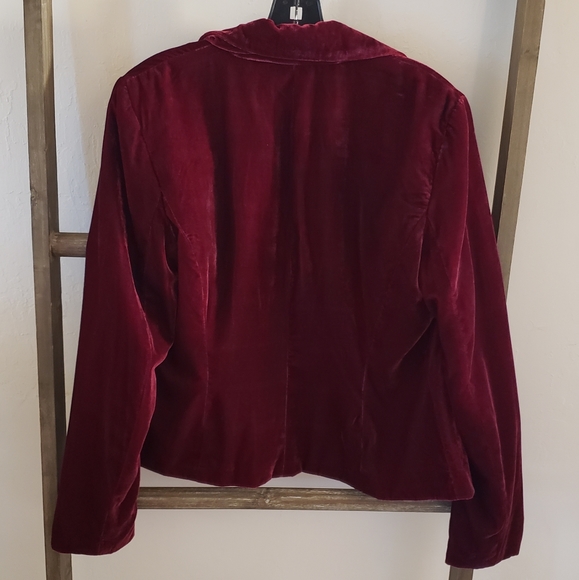 LIZ CLAIBORNE Women's Suede Suite Jacket Burgundy - Picture 12 of 12